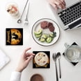 thumbnail image 1 of RYLABLUE Hallowen Bat Black Cat Hallowmas Set of 6 Coaster for Drinks, Absorbent Ceramic Stone Coasters Cup Mat with Cork Base for Home Kitchen Room Coffee Table Bar Decor, 1 of 4