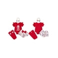 thumbnail image 2 of Lairauiy Baby Toddler Girls 4th of July Outfits 3 6 12 18 Months Letter Flag Print Romper Tiered PP Shorts Socks Headband Clothes Sets, 2 of 9