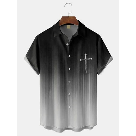 

MLFU Geometric Casual Summer Polyester Lightweight Micro Elasticity Daily Loose Regular Shirts For Men