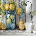 thumbnail image 2 of Yellow Lemon Leaf Fabric Shower Curtain Vintage Oil Painting Washable Shower Curtains for Bathroom, Waterproof Bath Curtain with Hooks Home Decor 36x72in, 2 of 8