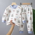 thumbnail image 3 of Odeerbi Kids Boys Cotton Clothes Spring Fall Outfits Set Summer Pajamas Set Cartoon Printed Sleepwear Two Piece Set Newborn Underwear Set Silver, 3 of 3