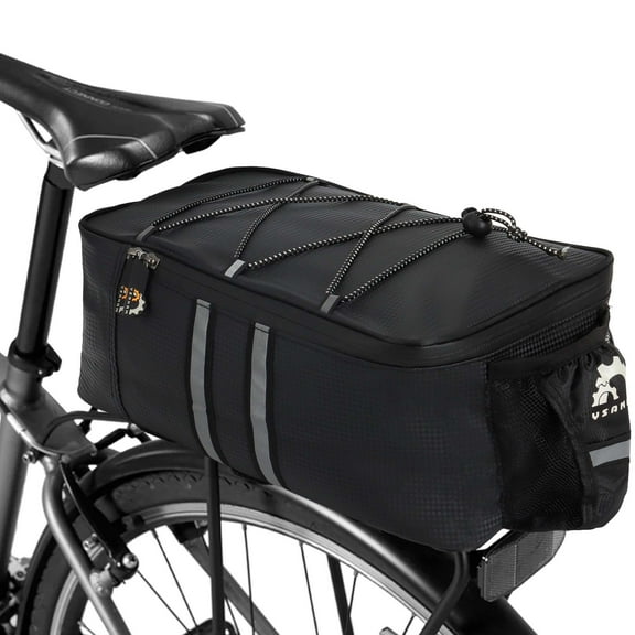 Deago Bike Rear Seat Bag Trunk Bags Bike Panniers Waterproof Cycling Bag Rack 8L Bicycle Accessories Black