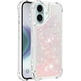 thumbnail image 3 of Case for iPhone 16 Case Glitter Liquid Cute Clear,Sparkle Floating Quicksand Shockproof Protective Bumper Soft TPU Phone Case for iPhone 16 6.1 inch Star Pink YB, 3 of 14