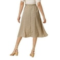thumbnail image 3 of INSPIRE CHIC Women's A-Line Midi Skirt Floral Print Chiffon Vintage 2024 Summer Skirts L Khaki, 3 of 6