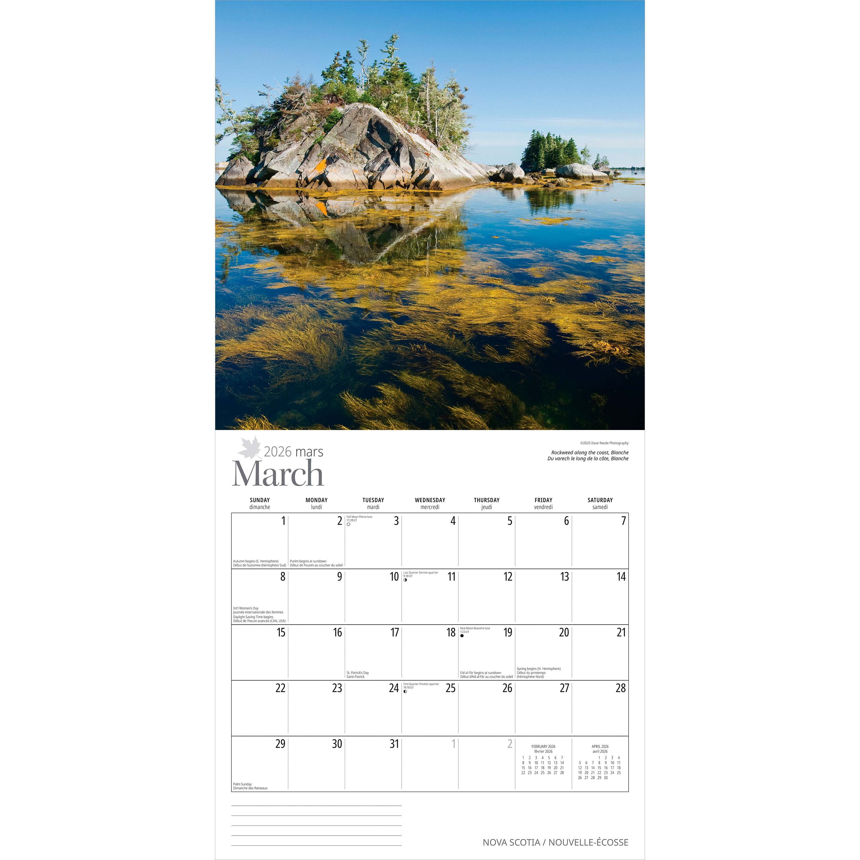 Nouvelle-Écosse 2026 Carré ANGLAISE FRANÇAISE Wyman