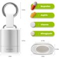 thumbnail image 4 of facai-Keychain Pill Holder Necklace, Magnetic Pill Organizer, Aluminum Pill Case, Mini Metal Pill Box, Nitroglycerin Emergency Medicine Carrier Key Chain Container for Purse Pocket, Silver, 4 of 4