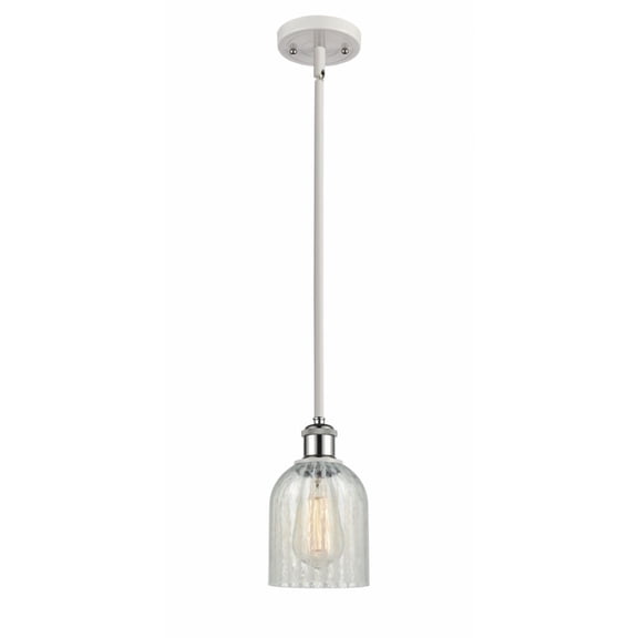 Innovations 516-1S-WPC-G2511 Caledonia 1 Light Pendant part of the Ballston Collection, White and Polished Chrome