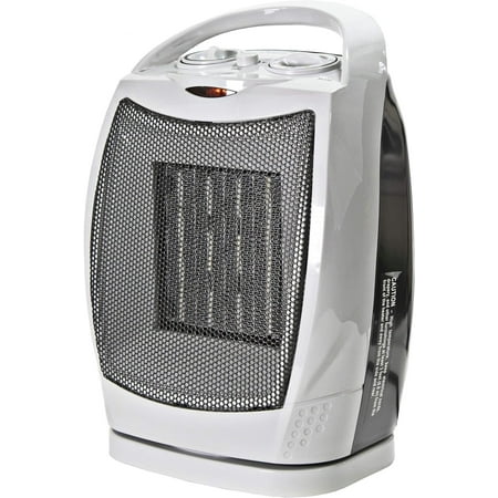 

Comfort Zone Oscillating Indoor Electric Desktop Space Heater Energy Save Setting Portable Adjustable Thermostat Tip-Over Switch & Overheat Protection