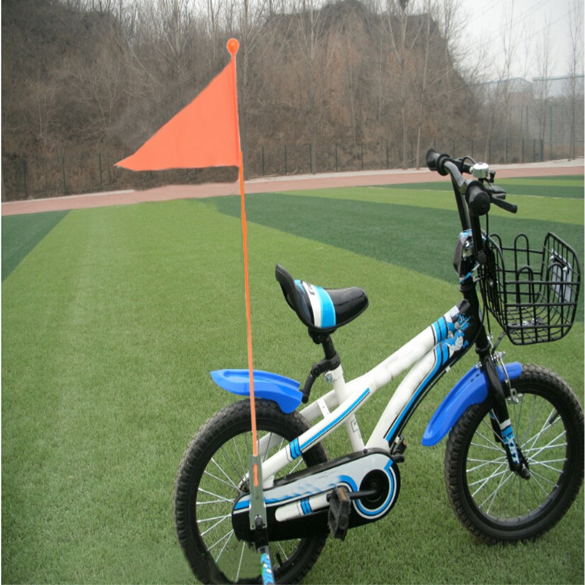orange bicycle flag