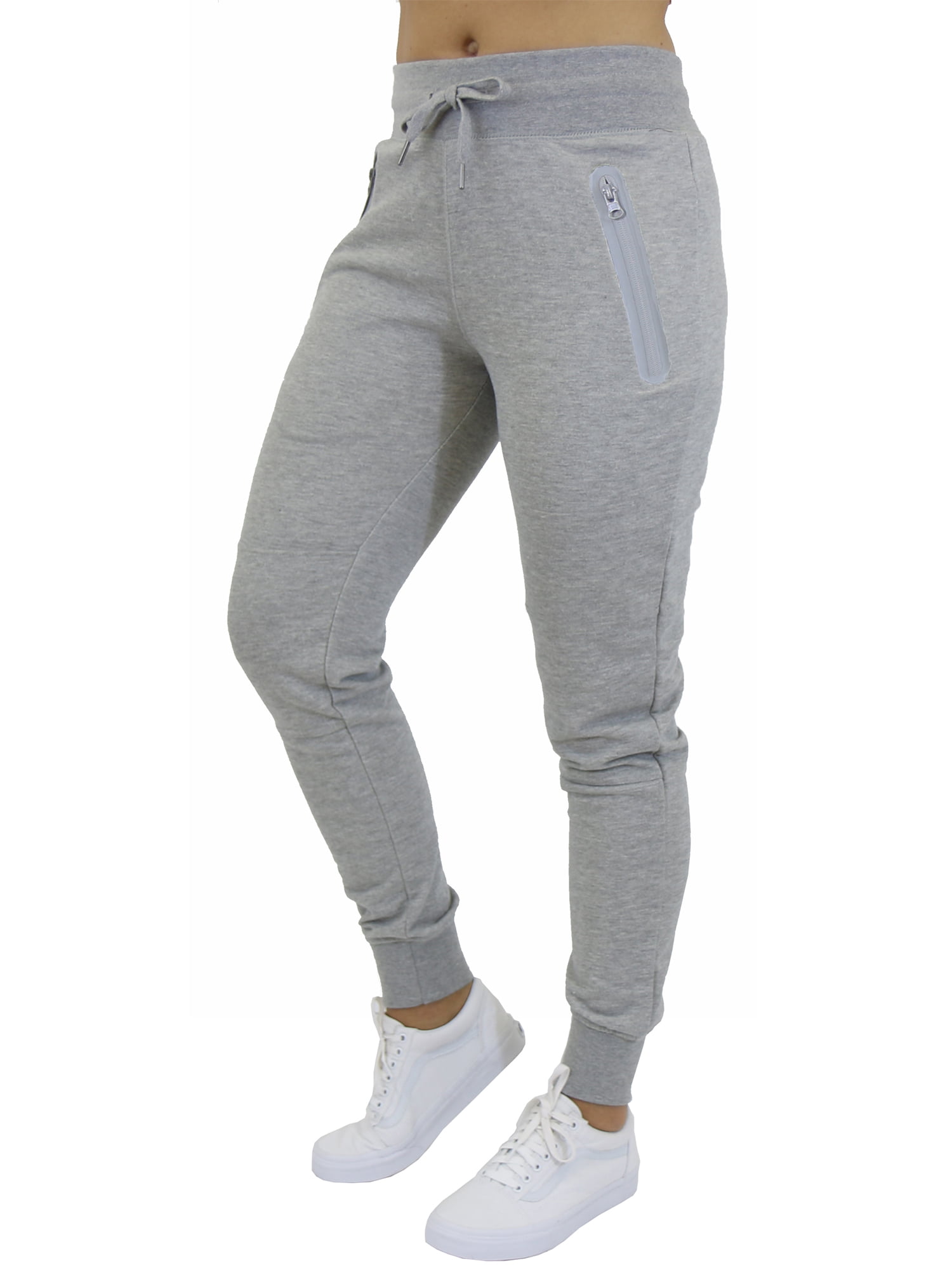 GBH Womens Fleece Jogger Sweatpants with Zipper Pockets - SLIM FIT ...