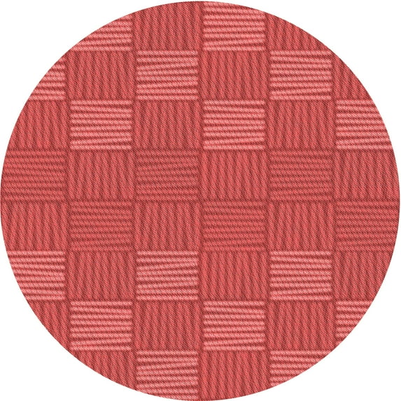 Ahgly Company Indoor Round Patterned Ferrari Red Area Rugs, 8' Round