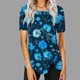 thumbnail image 2 of Blusas de Manga Corta para las Mujeres Botón Impreso Cuello Redondo Top Casual, Blusas para las Mujeres Casual, 2 of 5