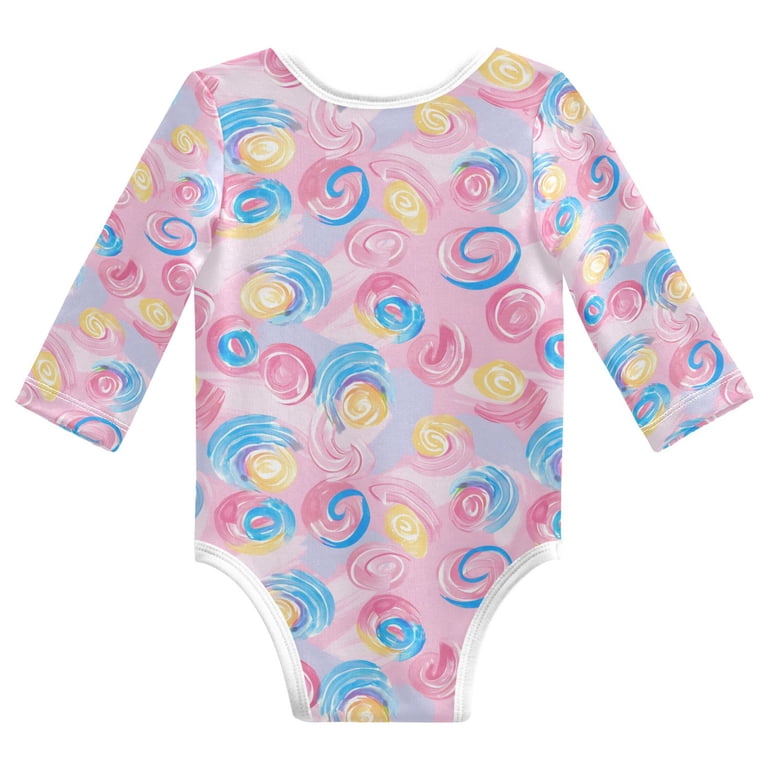 Circle Dreamy Pastel Color Baby's Pure Cotton Bodysuit Long Sleeves ...