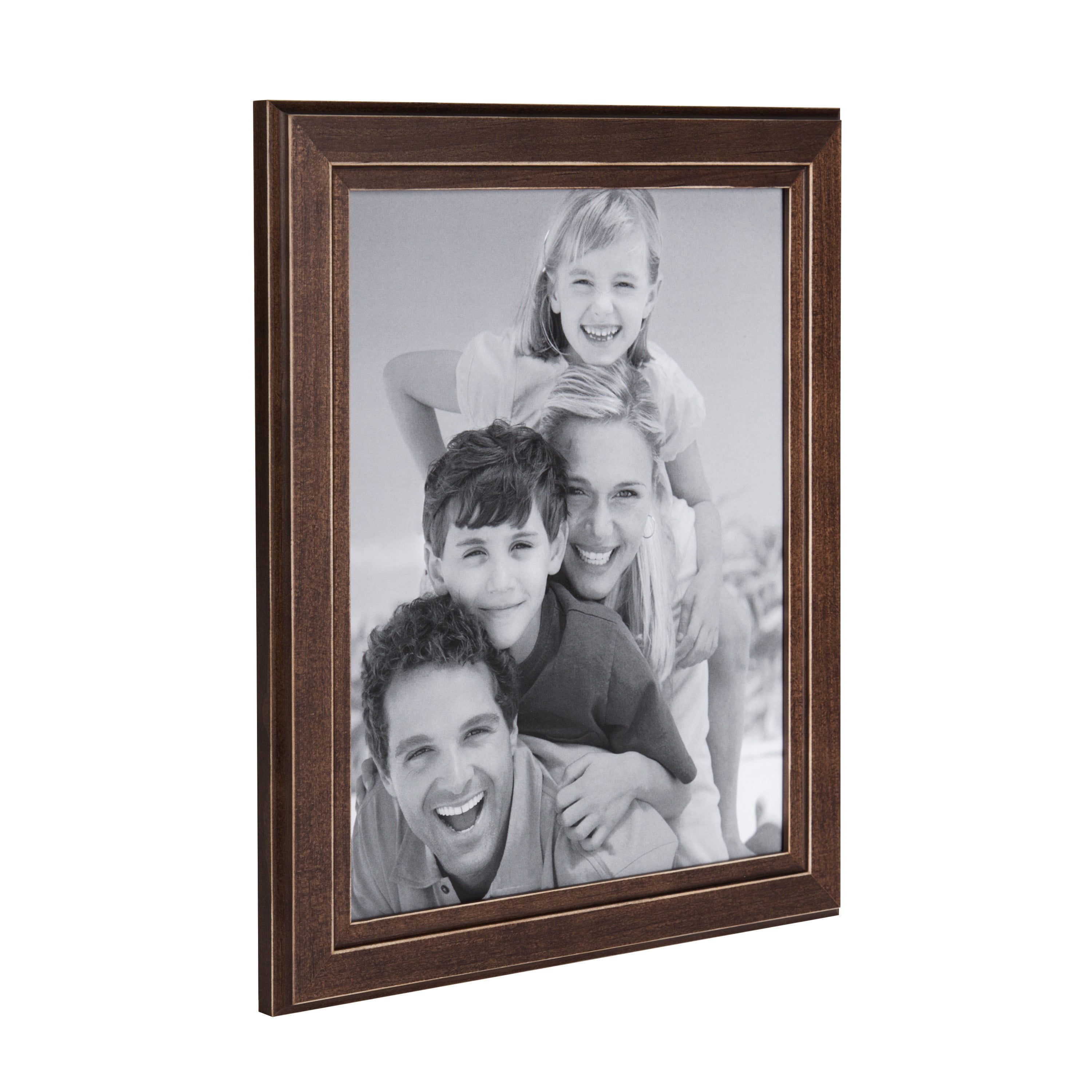 DesignOvation Kieva Solid Wood Picture Frame, Distressed Espresso Brown 8x10, Pack of 6