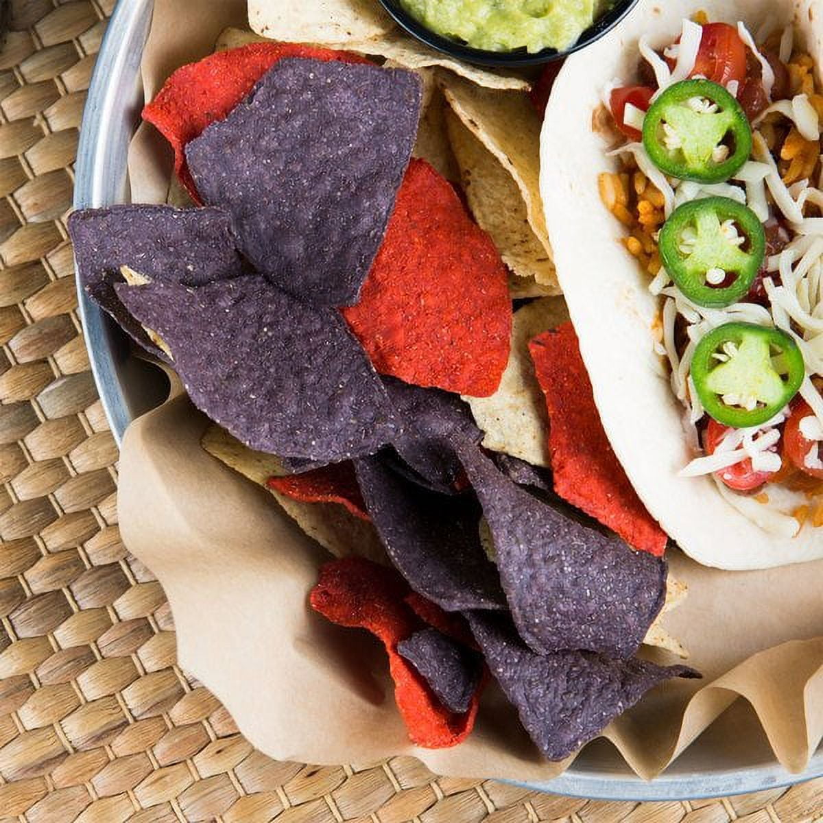 6 PACKS : Mission Foods Triangles Tortilla Chips, Tri-Color, 2 Pound