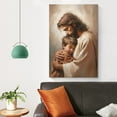 thumbnail image 4 of Jesus Christ Wall Art Jesus Hug Boy Poster, Savior Bible Canvas Print Posters Art Print Wall Photo Paint Poster Hanging Picture Family Bedroom Decor Gift 12x18inch(30x45cm), 4 of 6