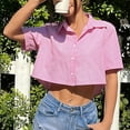 thumbnail image 5 of Women's Short Sleeve Button Down Shirt With Bow Back Detail Casual Summer Tops Fall for Women Short Sleeve Long Tops for Women Tops for Women Dressy Womens Summer T Shirts Long Sleeve Shirt Women Cut, 5 of 8