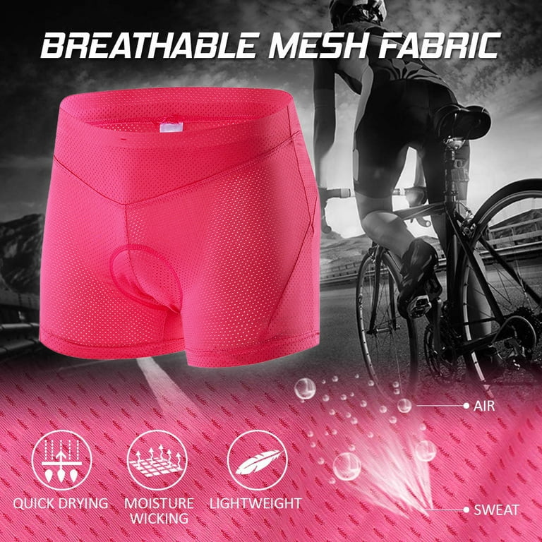 2 Pack Bicycle Shorts for Women Gel 4D Padded Bike Underwear Black Pink M