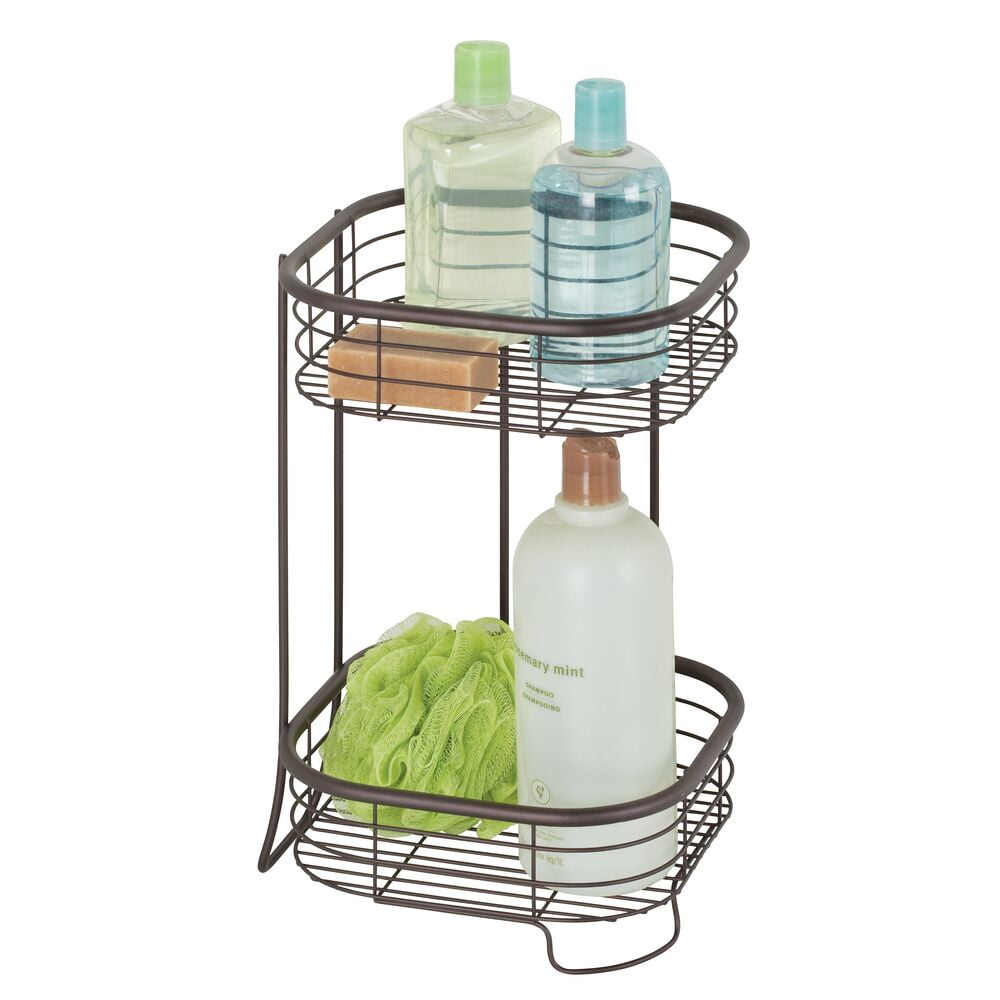 iDesign Standing Shower Caddy Organizer, The Forma Collection – 9.5 x 9.5  x 26.25, Satin Silver
