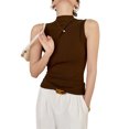 thumbnail image 1 of KYAIGUO Womens Sleeveless Tank Tops Summer Knit Slim Fitted Blouse Side Ruched Basic Tees Shirts S-3XL, 1 of 9