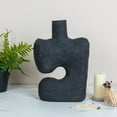 thumbnail image 3 of Bloomingville Modern Abstract Decorative Paper Mache Vase, Black (Each Will Vary), 3 of 9