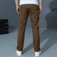 thumbnail image 4 of JUMEYU Uniform Pants for Boys Straight Leg Elastic Waist Pull-On Slim Fit Dress Pant Toddler Kids Boy Back to School Clothes 3T-14T (Brown,5T 6T), 4 of 5