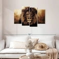 thumbnail image 2 of Elephant Stock Grunge Lion Head Wall Art - Horizontal Multi Panel Canvas - Living Room Wall Decor - Animal Multi Panel - Brown And Black Decor - 43" x 27", 2 of 4