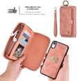 thumbnail image 6 of iPhone XR Leather Flip Case Cover,iPhone XR Zipper Wallet Case for Women and Men, Dteck [14 Card Holder][Zipper][Magnetic Detachable] Wallet Folio Case Leather Pouch for iPhone XR (6.1 inch), Pink, 6 of 10