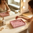 thumbnail image 6 of Stackable Velvet Jewelry Tray Organizer with Multiple Compartments for Rings Earrings Necklaces Bracelets Storage Drawer Divider Wood Base Jewelry Box for Vanity Dresser Organization, 6 of 6