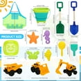 thumbnail image 2 of sixwipe Beach Toys, 14 Pcs Sand Toys, Sandbox Toys with 2 Truck 2 Collapsible Beach Bucket, Sand Castle Toys Kit, Animal Dinosaur Molds, Shovel Set, Mesh Bag, Travel Toys for Kids Toddlers Boys Girls, 2 of 7