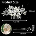 thumbnail image 3 of 1 Pcs Crystal Wedding Hair Comb with 2 Pcs Rhinestone Bridal Hair Pins Pearl Crystal Hair Accessories for Bride Bridesmaids Flower Girls(Silver), 3 of 4