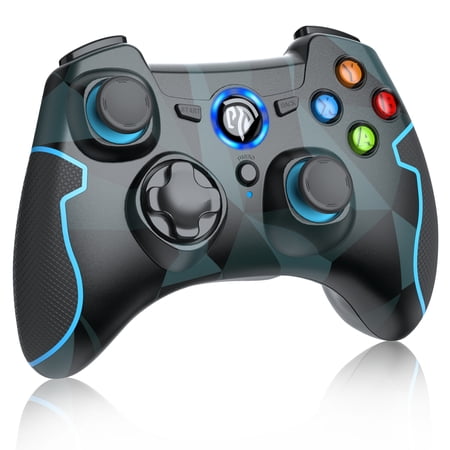 LISHIVE Wireless Gaming Controller for PC Windows XP 7 8 10/Laptop/Android/TV Box, 2.4GHz Gaming Computer Remote Controller with Dual Vibration Turbo, Green, PC Game Joysticks