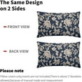 thumbnail image 5 of Vintage Floral Block Print Lumbar Pillow Covers 12x20 Set of 2 Navy Blue Brown Cream Flower Pattern Rustic Old Style Decorative Throw Pillow Cases Outdoor Farmhouse Decoration for Sofa Couch Bed, 5 of 6