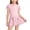 Pink B, variant on WRKEKC Girls Swimsuit Cat Print Short Sleeve Half Zip Top with Ruffled Skirt and Boyshort Bottoms Two Piece Bathing Suit 3-13 Years