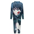 thumbnail image 5 of Demon Slayer Muichiro Tokito Women Men Pajamas Zipper Onesie Jumpsuit Hooded One Piece Sleepwear, 5 of 8