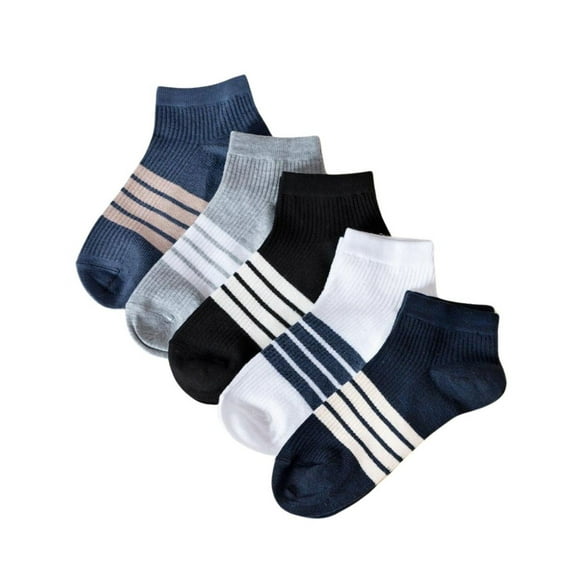 Set de Calcetines cortos MUYTU para hombre 5 pares colores lisos y rayas Unitalla