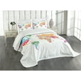 thumbnail image 3 of Ambesonne World Map Quilted Bedspread Set 3 Pcs, World Europe America, Queen Size, Multicolor, 3 of 5