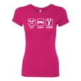 thumbnail image 2 of Wild Bobby, Cheerleading Eat Sleep Cheer Girl Sports Womens Slim Fit Junior Tee, Raspberry, Medium, 2 of 3