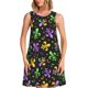 thumbnail image 1 of Easygdp Mardi Gras Carnival4 para Vestido Transpirable de Mujer, Vestido Suelto de Manga Corta con Pliegues y Bolsillos para el Verano, 1 of 7