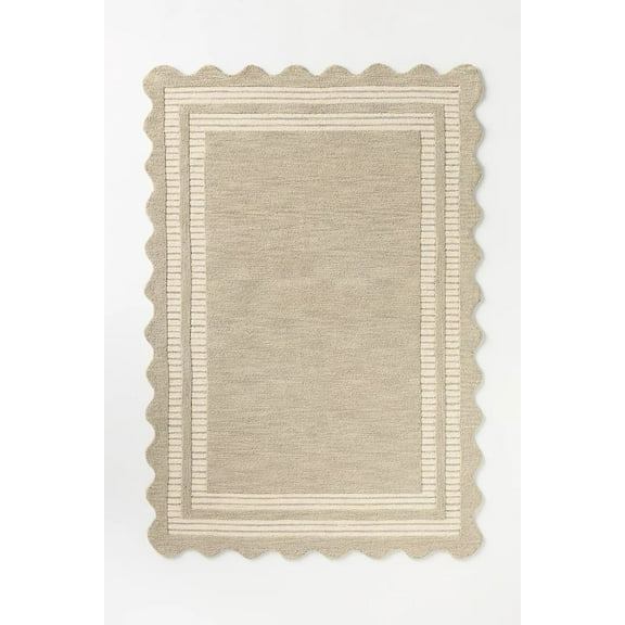 Homee Hand Tufted Woollen Rugs Scalloped Scottie Rug Available In All Sizes 5x8 ft 6x9 ft 8x10 ft