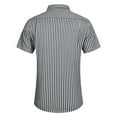thumbnail image 5 of Leesechin Men's Casual Long Short Sleeve Button-Down Shirts Striped Cotton Dress Shirt with Pocket, 5 of 6