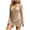 Khaki, variant on MOJOGO Beach Cover Up for Women Crochet Knit Coverups with Long Sleeve Mini Cover Up Dress Keyhole Cutout Summer Outfit White S