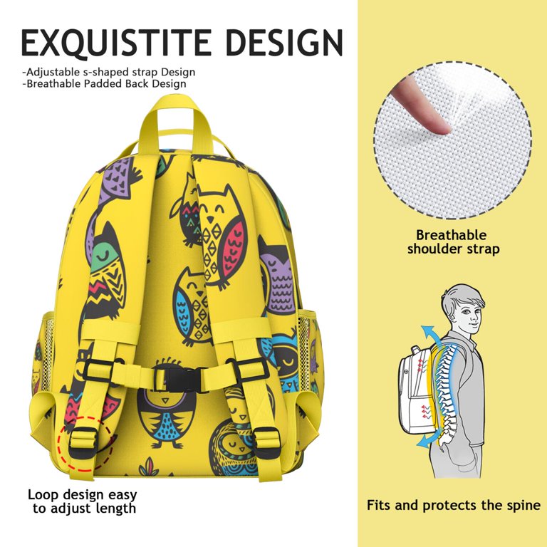 Owl Print Travel Backpack - Waterproof Lightweight Daypack 
