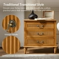 thumbnail image 4 of Farmhouse 3-Drawer End Table Set of 2 with Charging Station and Pull-Out Tray, Solid Wood Living Room Accent Tables for Sofa, Recliner, or Chair, Acorn, 4 of 7