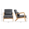 thumbnail image 6 of UIXE Accent Chair Upholstered Comfortable Armchair with Lumbar Pillow Chairs for Bedroom, Dark Gray, 6 of 7