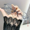 thumbnail image 5 of Transparent Gray Anti-blue Light Reading Glasses +3.00 Oval Plastic Classic Readers 3.00 for Women, 5 of 6