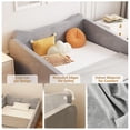 thumbnail image 6 of Zimtown Wood Bed, Floor Bed with Safety Guadrail, Montessori Bed with Soft Velvet Wood Bed, Mattress not Included (Gray), 6 of 8