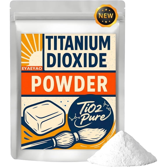 EYAEYAO 8 oz Pure Titanium Dioxide (TiO2) Powder - Whitening Colorant for Soap, Crafts & Paint Making