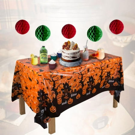 

Disposable Plastic Tablecloth Spill-resistant Protect Desktop Halloween Decoration Tablecloth Table Decor