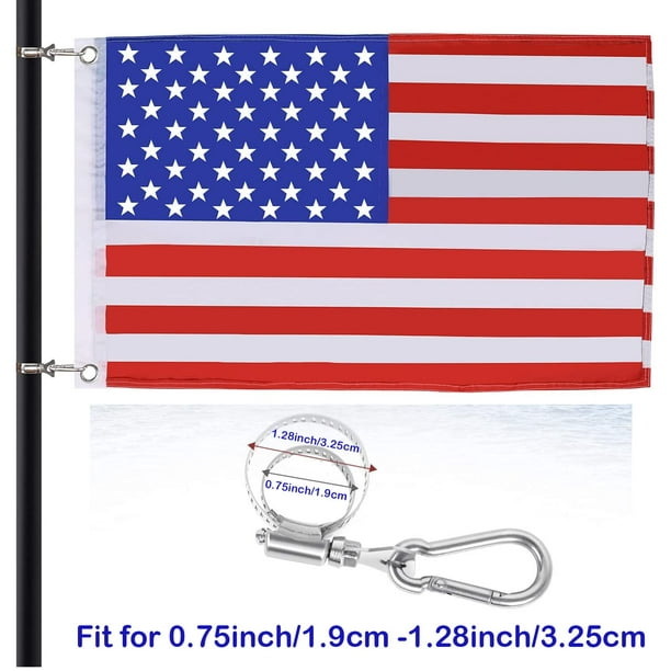 8 Pack Boat Flag Pole s with Carabiner Ring Grommet Flags Bracket